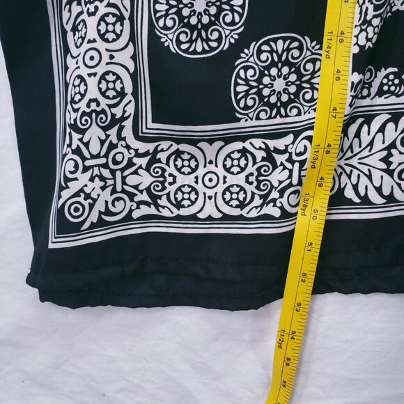 Nf Black and White Floral Geometric Pattern Moo Moo Kaftan Relaxed Maxi Dress - Picture 7 of 16